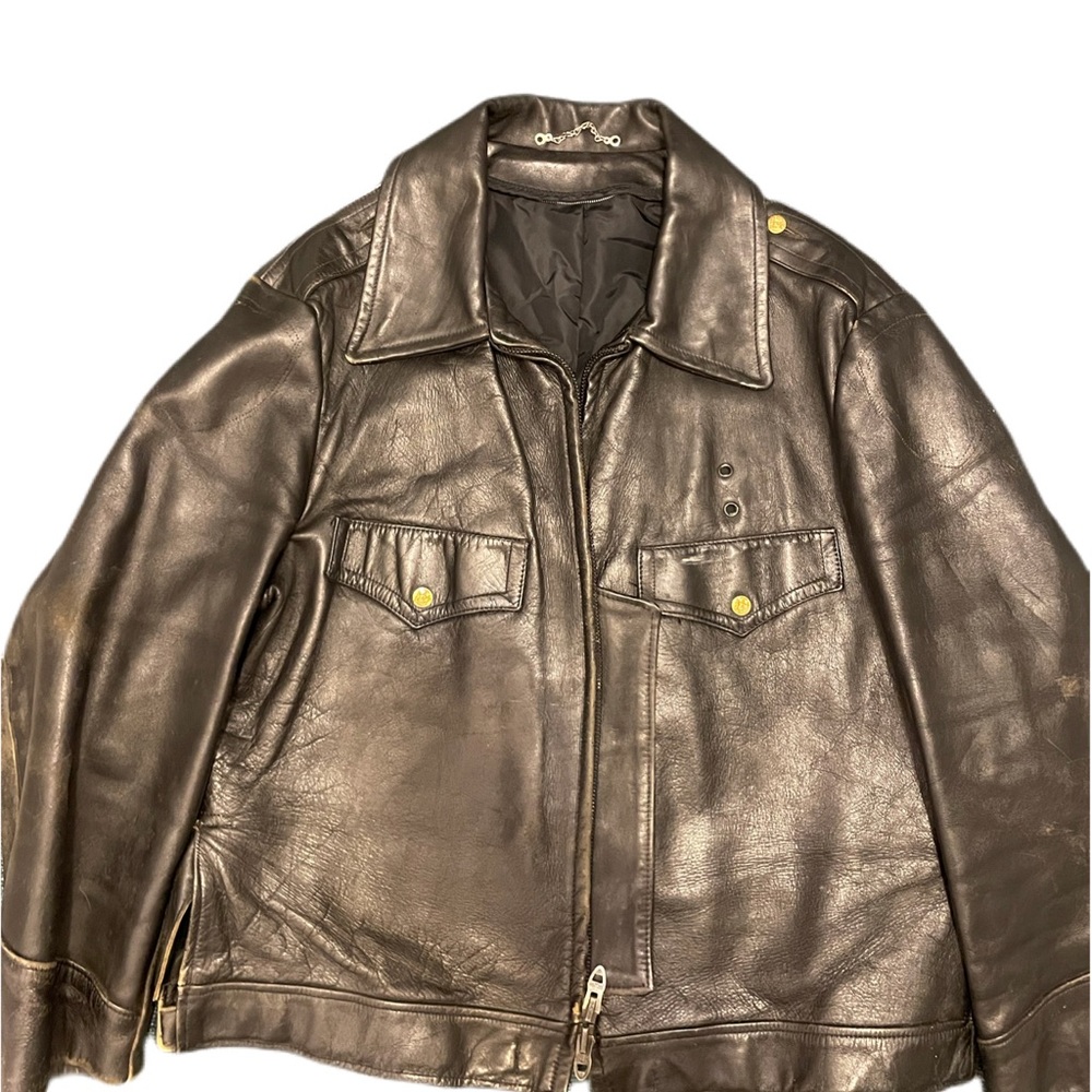 Vintage  Distressed NYPD Issue Leather Jacket